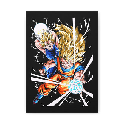Dragon Ball Z Canvas Art Print - Energetic Super Saiyan Artwork - CreativeRino