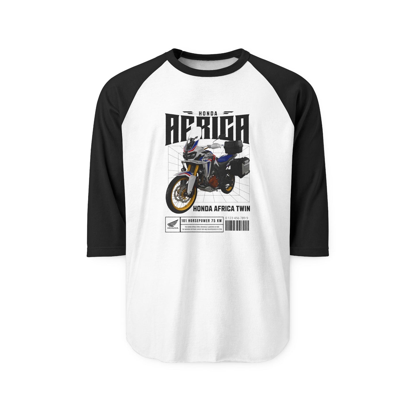 Honda Africa Twin Unisex Raglan Shirt - Perfect T-shirt for Motorcycle Enthusiasts - CreativeRino