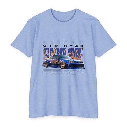 Nissan GTR R34 Graphic Tee - Unisex Vintage Car T-Shirt - CreativeRino