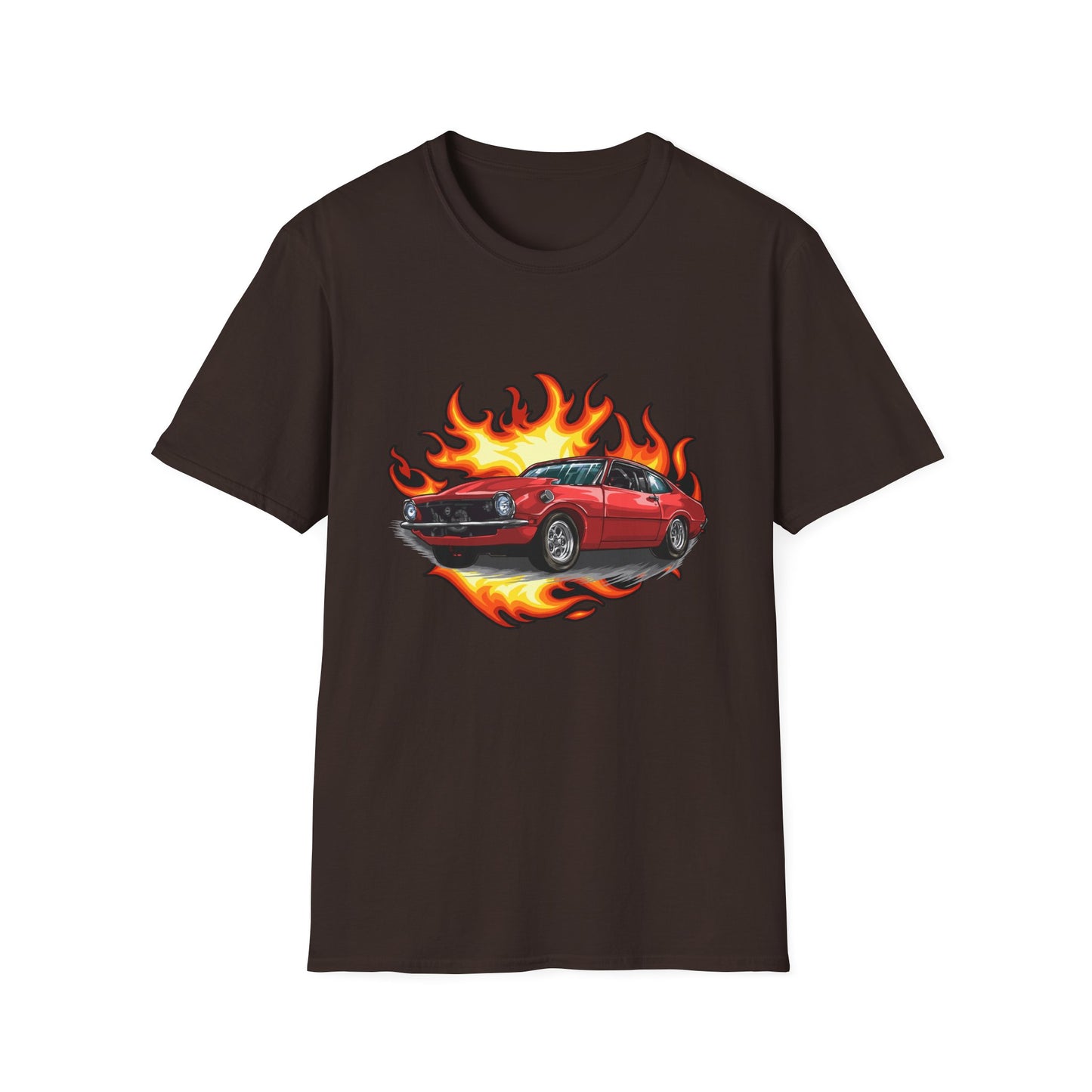 Retro Car Flames Unisex T-Shirt - CreativeRino
