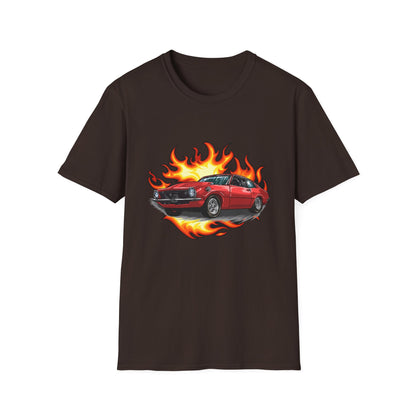Retro Car Flames Unisex T-Shirt - CreativeRino