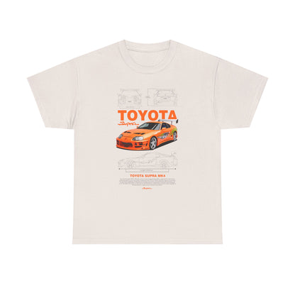 Toyota Supra MK4 Unisex Heavy Cotton Tee - Car Enthusiast Shirt - CreativeRino