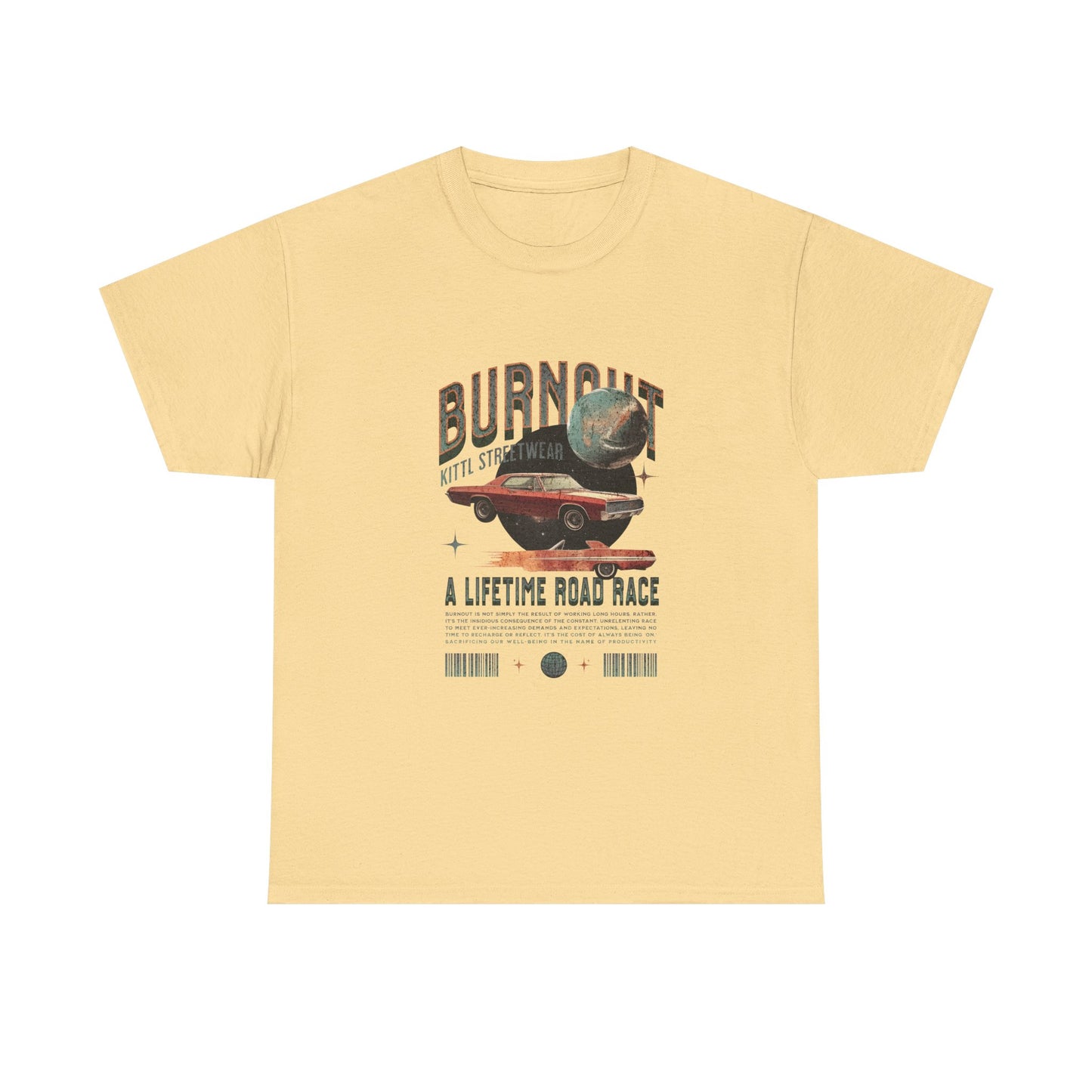 Burnout Road Race Unisex Heavy Cotton Tee - Vintage Graphic T-Shirt for Car Enthusiasts - CreativeRino