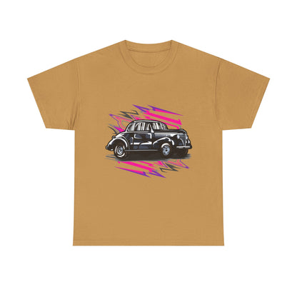 Retro Car Unisex Heavy Cotton Tee - Stylish Graphic T-shirt for Auto Enthusiasts - CreativeRino