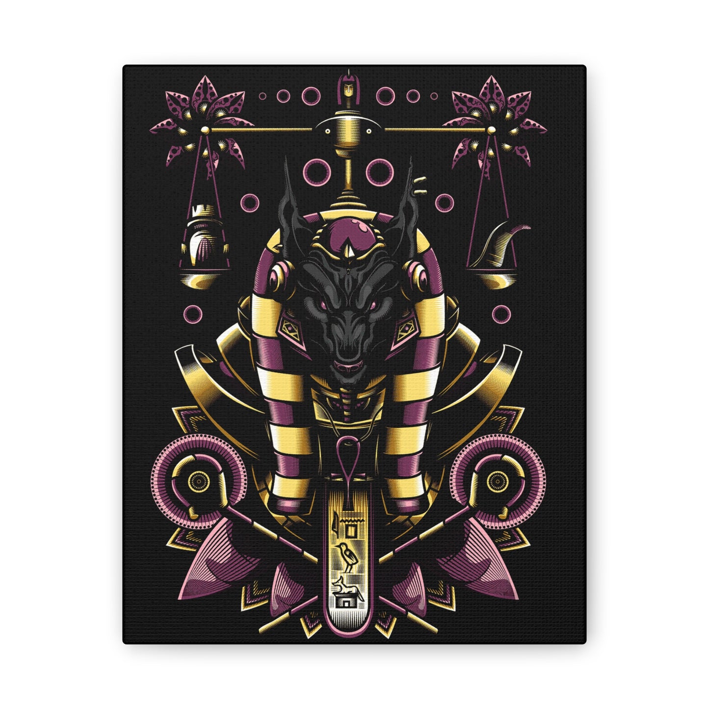 Egyptian Anubis Canvas Art - Mystical Home Decor - CreativeRino