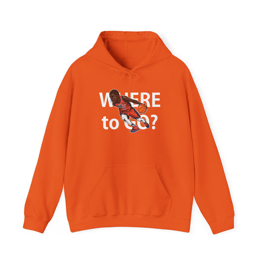 Basketball 'Where to Go?' Unisex Heavy Blend™ Hooded Sweatshirt - CreativeRino