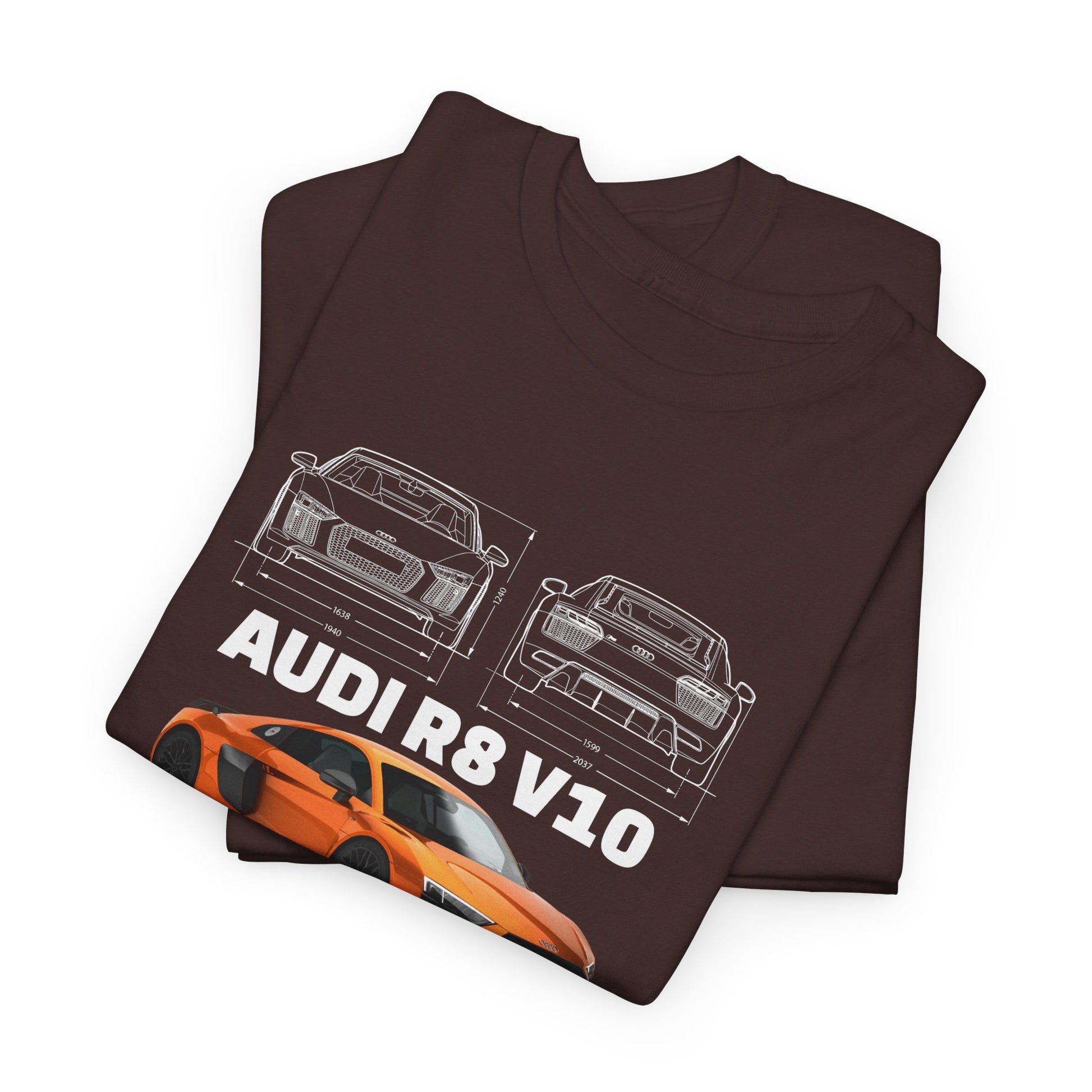 AUDI R8 V10 Car Graphic Tee - Unisex Heavy Cotton Tee for Auto Enthusiasts - CreativeRino