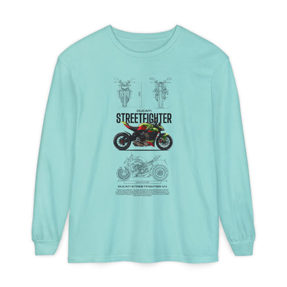 Ducati Streetfighter Long Sleeve T-Shirt - Retro Motorcycle Graphic T-shirt - CreativeRino