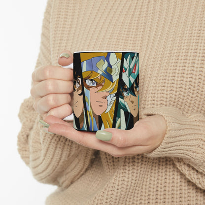 Anime Heroes Ceramic Mug | Armaduras Sagradas Perfect Mug for Fans - CreativeRino