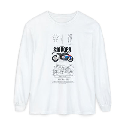 BMW S1000RR Motorcycle Long Sleeve T-Shirt - Unisex Garment-Dyed - CreativeRino