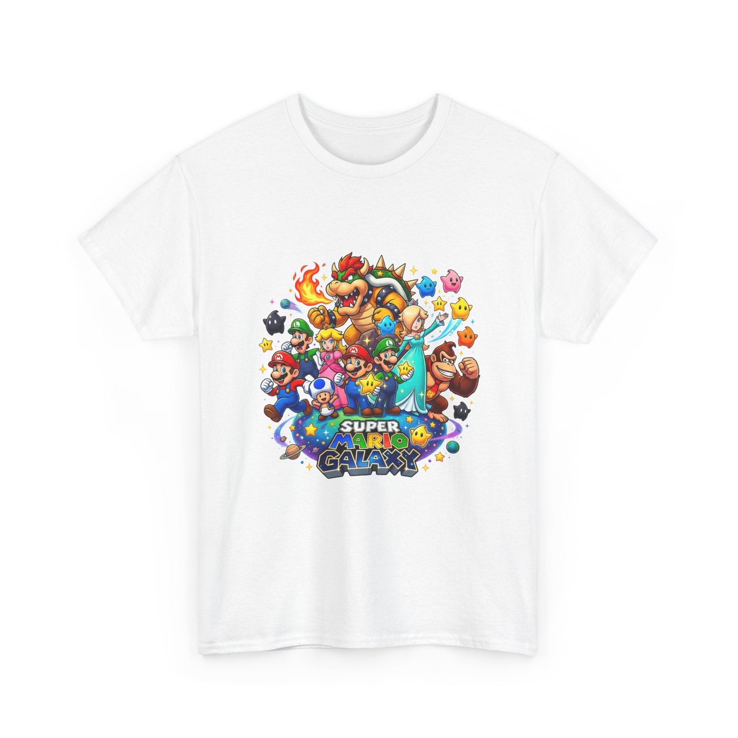 Gaming Characters Graphic Tee — "Mario Galaxy" Colorful Arcade Crew T-Shirt Printify