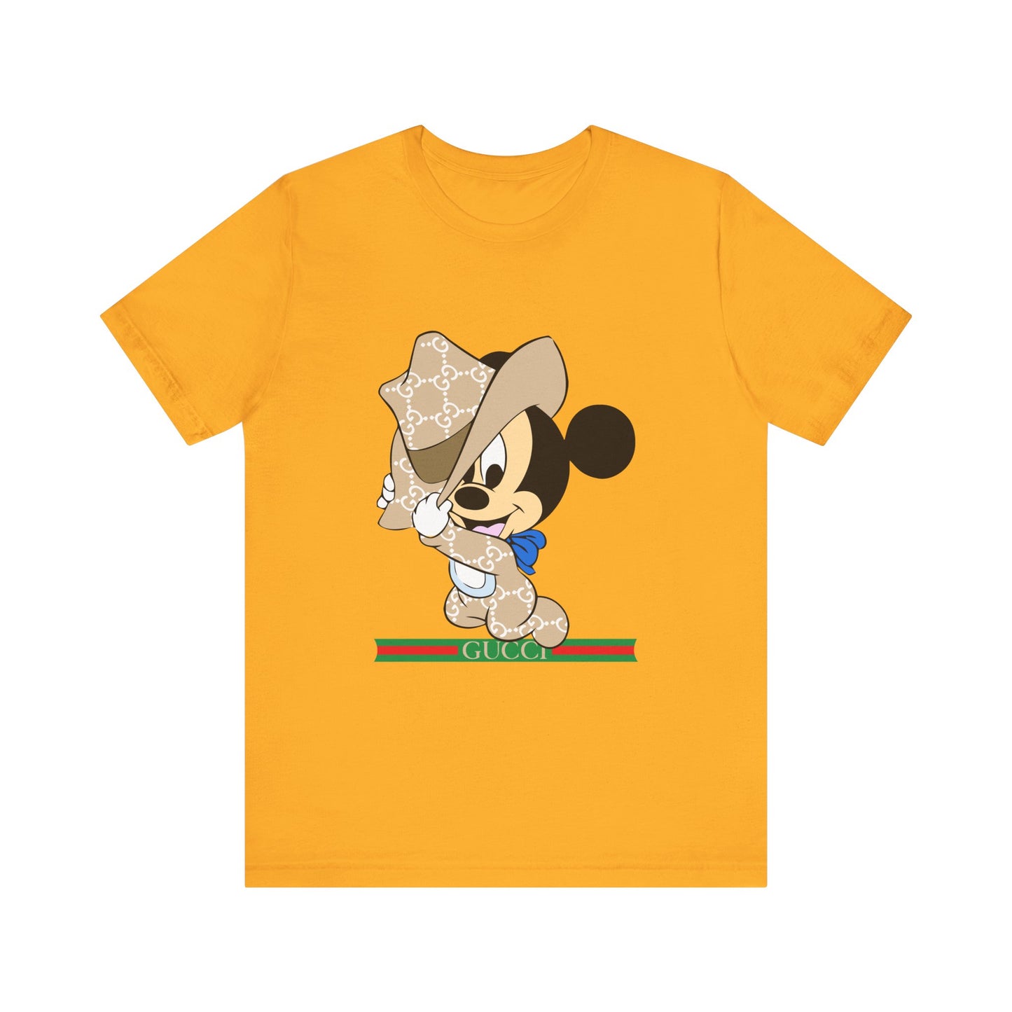 Trendy Graphic Tee - Mickey Mouse Gucci Cowboy T-shirt Design - CreativeRino