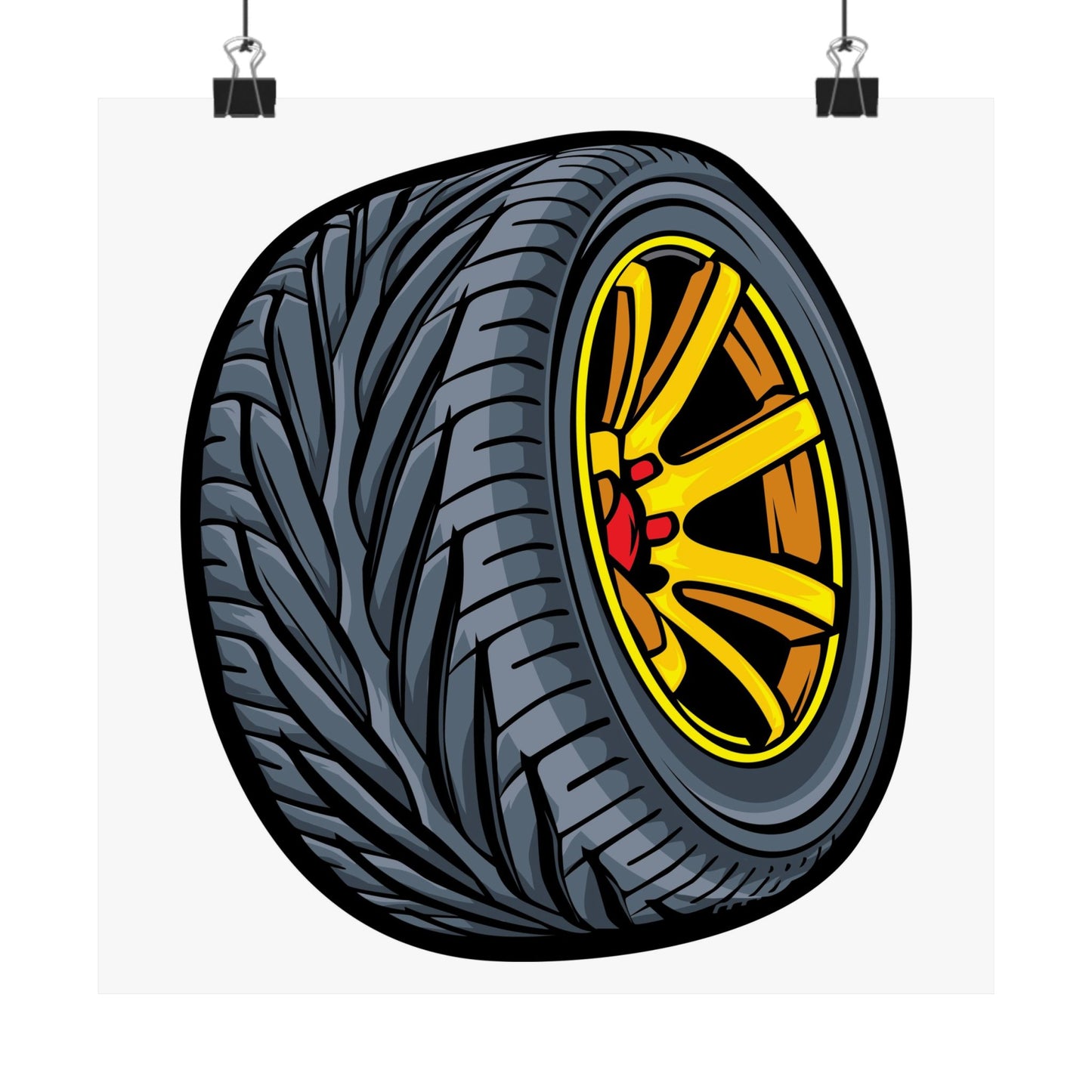 Automotive Art Poster - Stylish Tire Design for Car Enthusiasts - CreativeRino