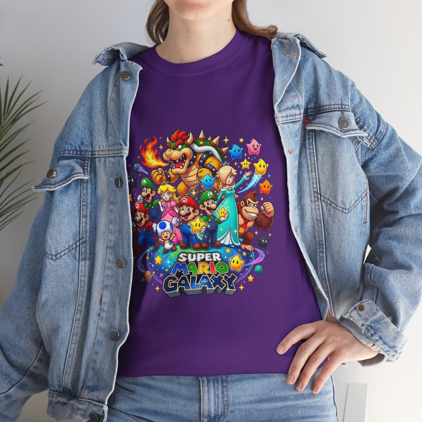 Gaming Characters Graphic Tee — "Mario Galaxy" Colorful Arcade Crew T-Shirt Printify
