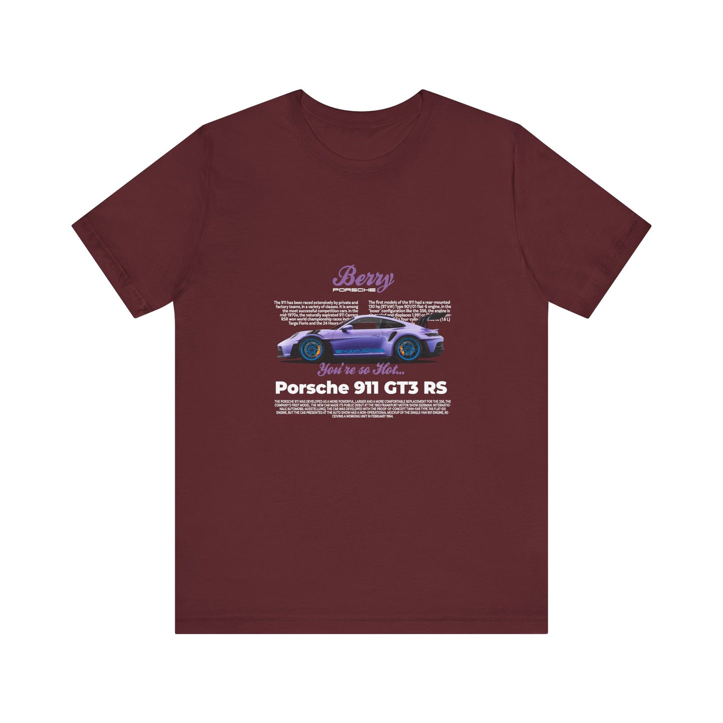 Porsche 911 GT3 RS Berry Car Tee for Automotive Enthusiasts - CreativeRino
