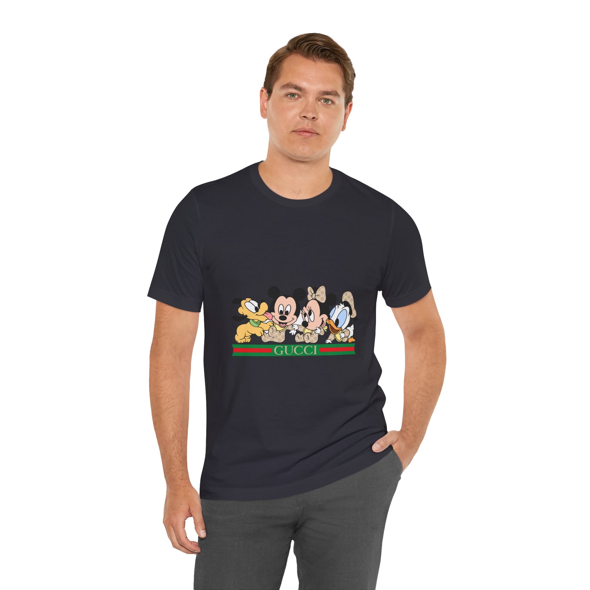 Gucci Mickey Mouse Graphic Tee - Unisex Jersey Short Sleeve T-shirt - CreativeRino