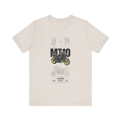 Yamaha MT 10 Motorcycle Tee - Unisex Jersey Short Sleeve T-shirt for Riders - CreativeRino
