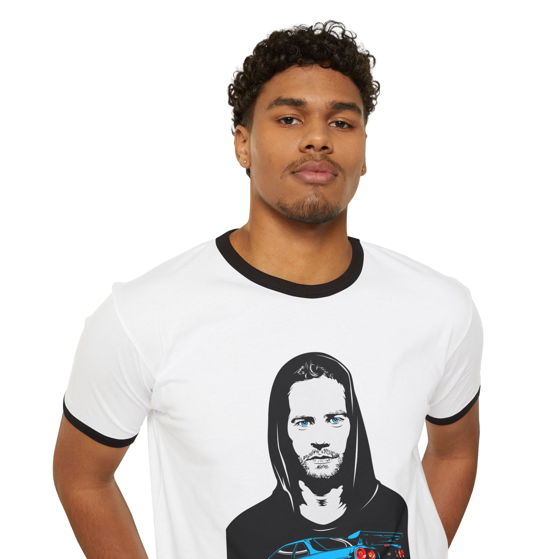 Paul Walker Car Enthusiast Unisex Cotton Ringer T-Shirt – Cool Graphic Design - CreativeRino