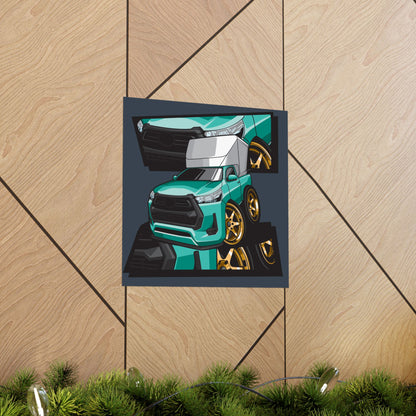 Truck Matte Square Posters - Heavy Truck Design for Car Enthusiasts - CreativeRino