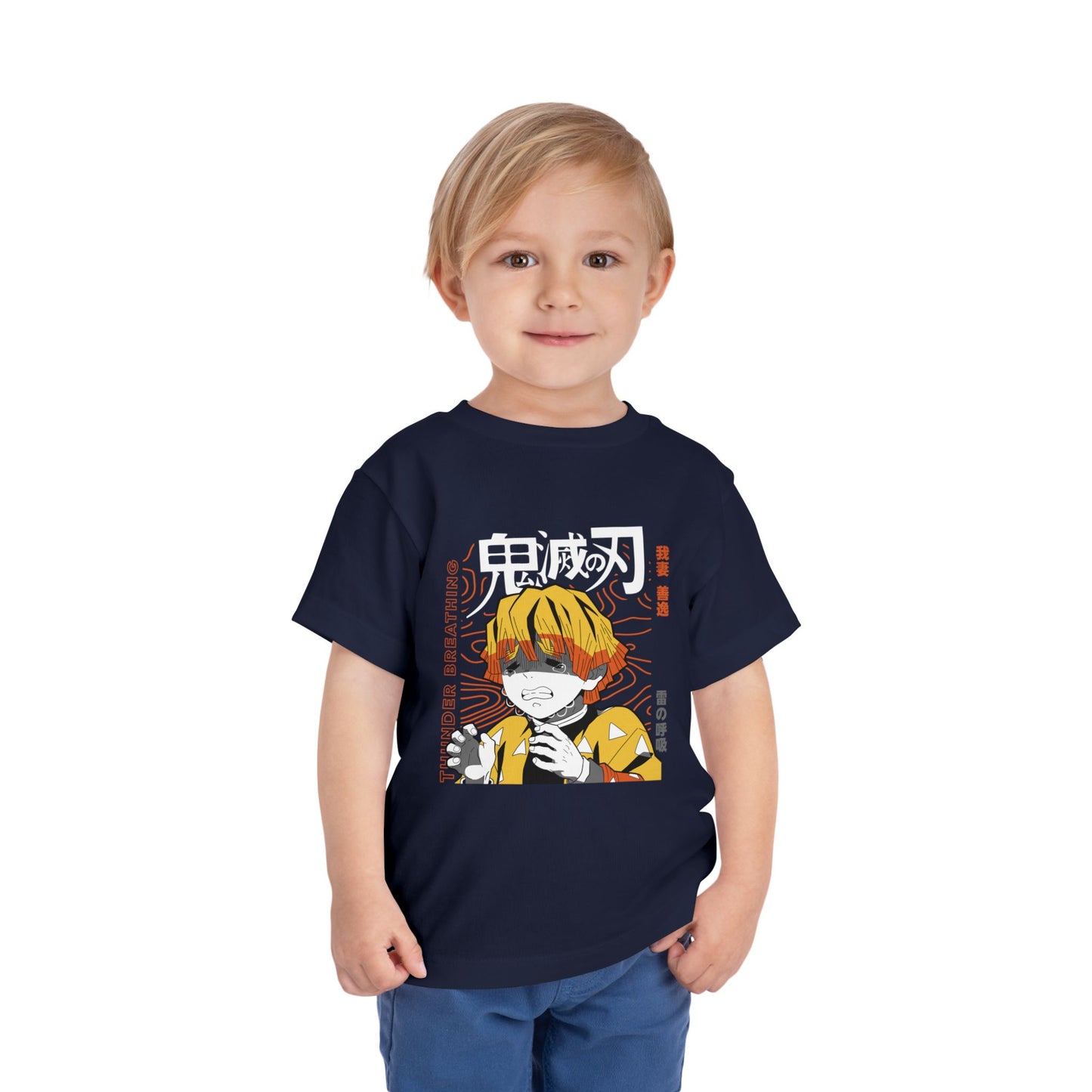 Demon Slayer Toddler Short Sleeve Tee - Anime-Inspired Design with Yonder Breathing - CreativeRino