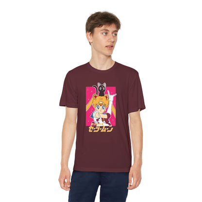 Sailor Moon Youth Competitor Tee with Retro Anime T-shirt Design - CreativeRino