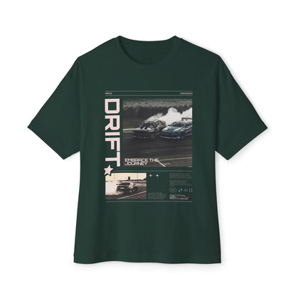 Unisex Oversized Boxy Tee - Drift Racing Graphic T-Shirt - Embrace the Journey - CreativeRino