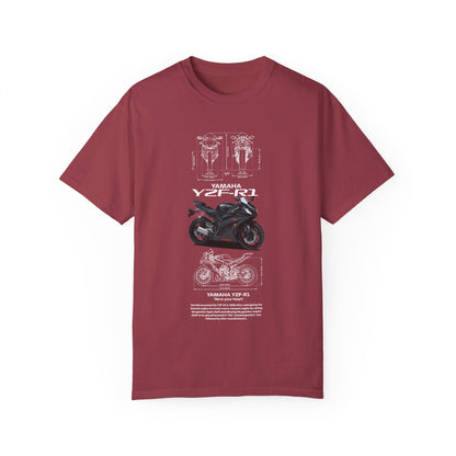 Yamaha YZF-R1 Unisex Garment-Dyed T-Shirt - Perfect for Motorcycle Lovers - CreativeRino