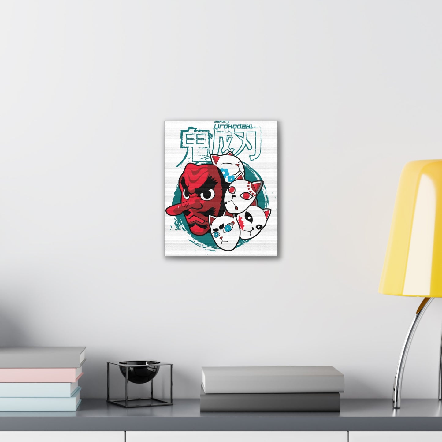 Anime-Inspired Canvas Art - Urokodaki Masks Wall Decor - CreativeRino