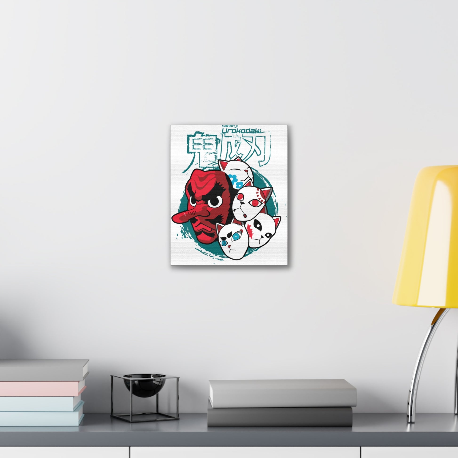 Anime-Inspired Canvas Art - Urokodaki Masks Wall Decor - CreativeRino