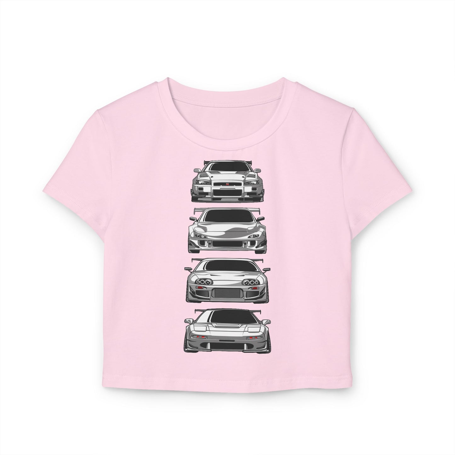 Women's Car Enthusiast Baby Tee - Classic Automotive T-shirt Designs - CreativeRino
