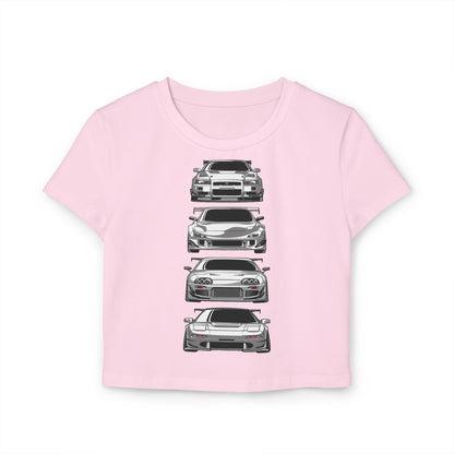 Women's Car Enthusiast Baby Tee - Classic Automotive T-shirt Designs - CreativeRino