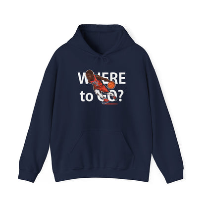 Basketball 'Where to Go?' Unisex Heavy Blend™ Hooded Sweatshirt - CreativeRino