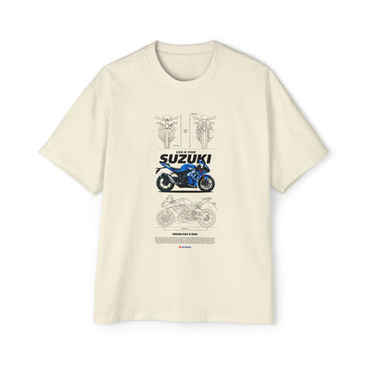 Suzuki GSX-R 1000 Men's Heavy Oversized Motorcycle T-shirt Graphic Casual Wear - CreativeRino