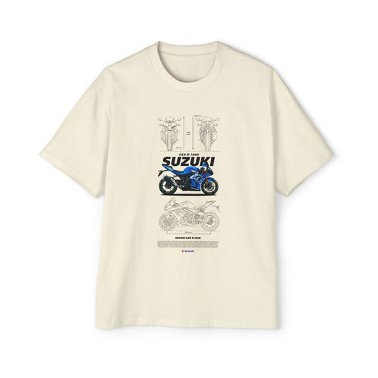 Suzuki GSX-R 1000 Men's Heavy Oversized Motorcycle T-shirt Graphic Casual Wear - CreativeRino