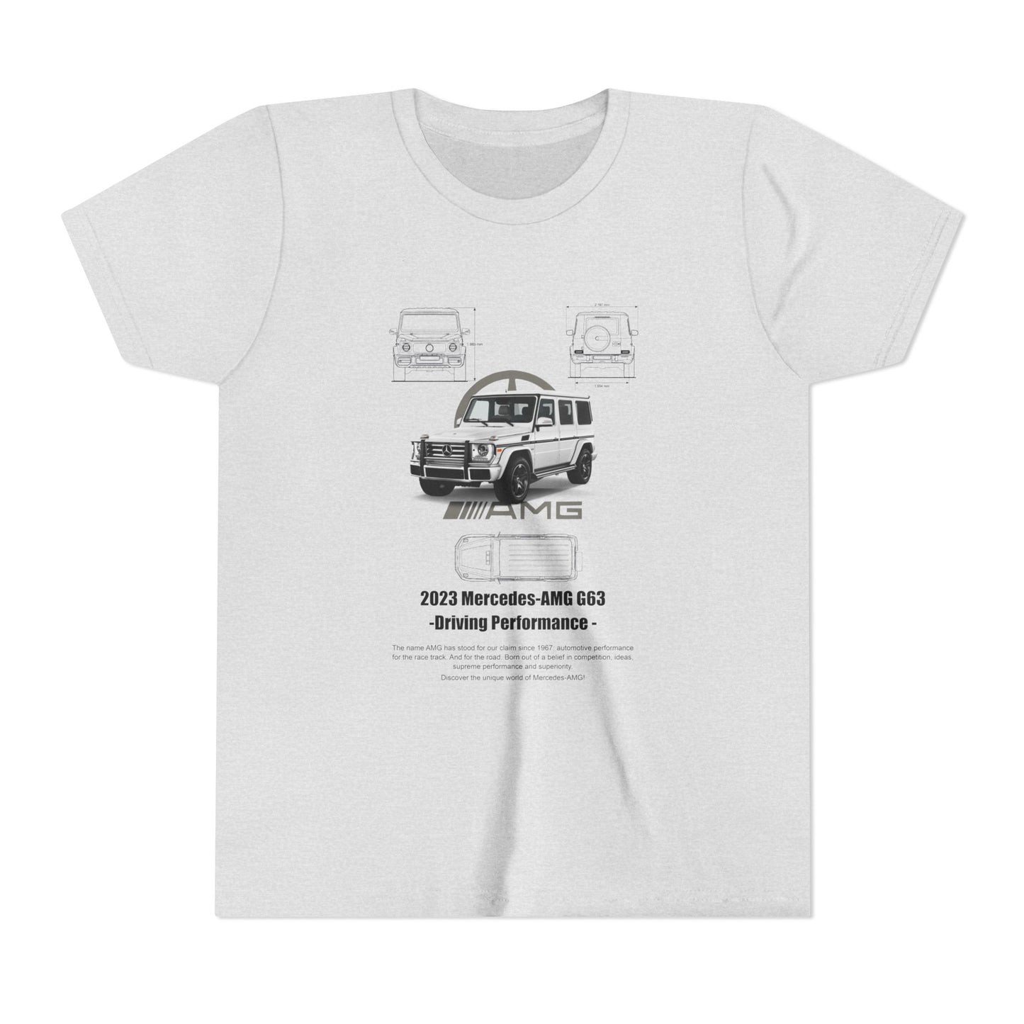 Mercedes-AMG G63 Youth Short Sleeve Tee - Driving Performance Graphic Car T-shirt - CreativeRino