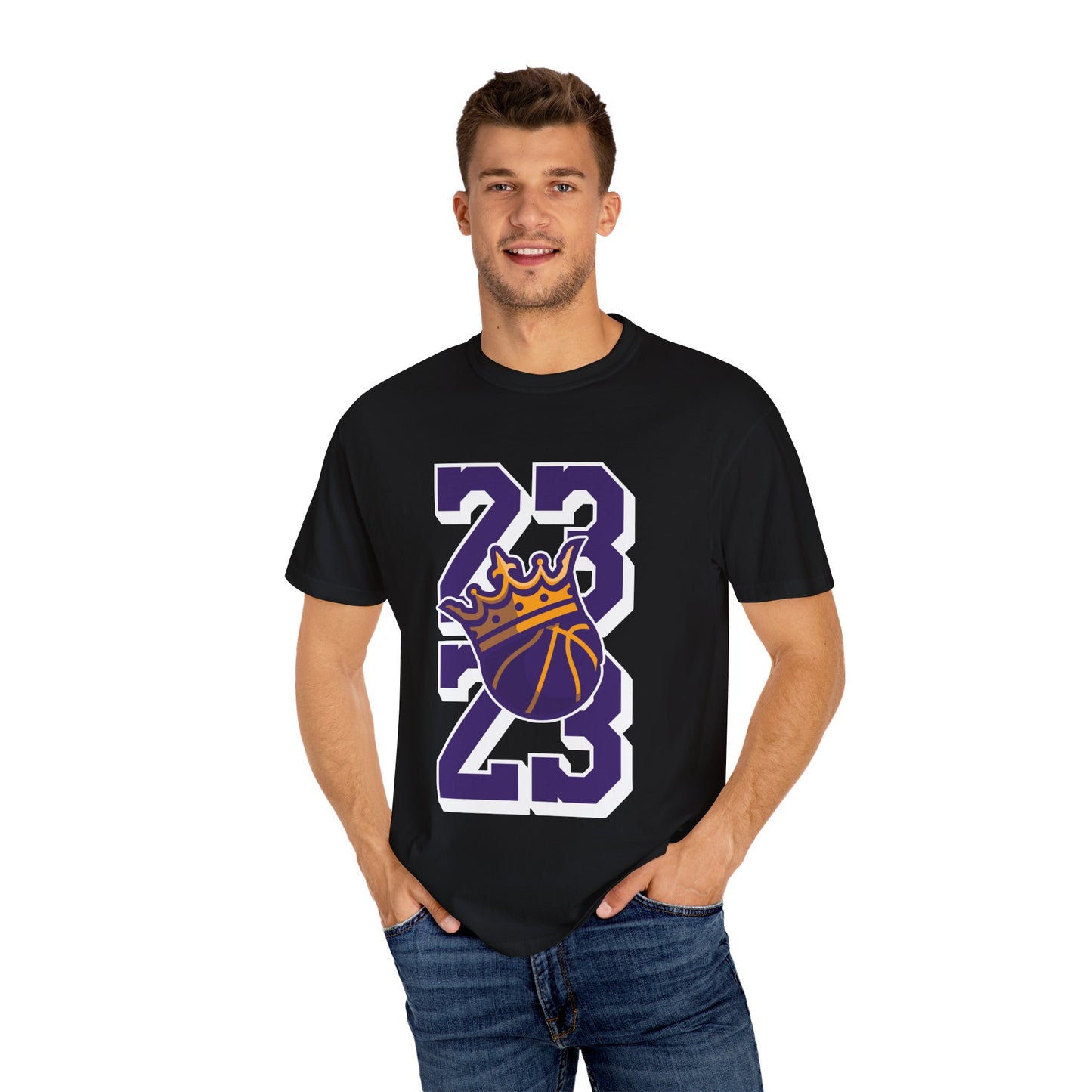 Lebron James King of the Court Unisex Garment-Dyed T-shirt - Basketball 23 Tee Design - CreativeRino