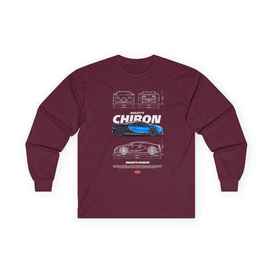 Bugatti Chiron Unisex Long Sleeve Tee - Automotive Enthusiast Apparel - CreativeRino