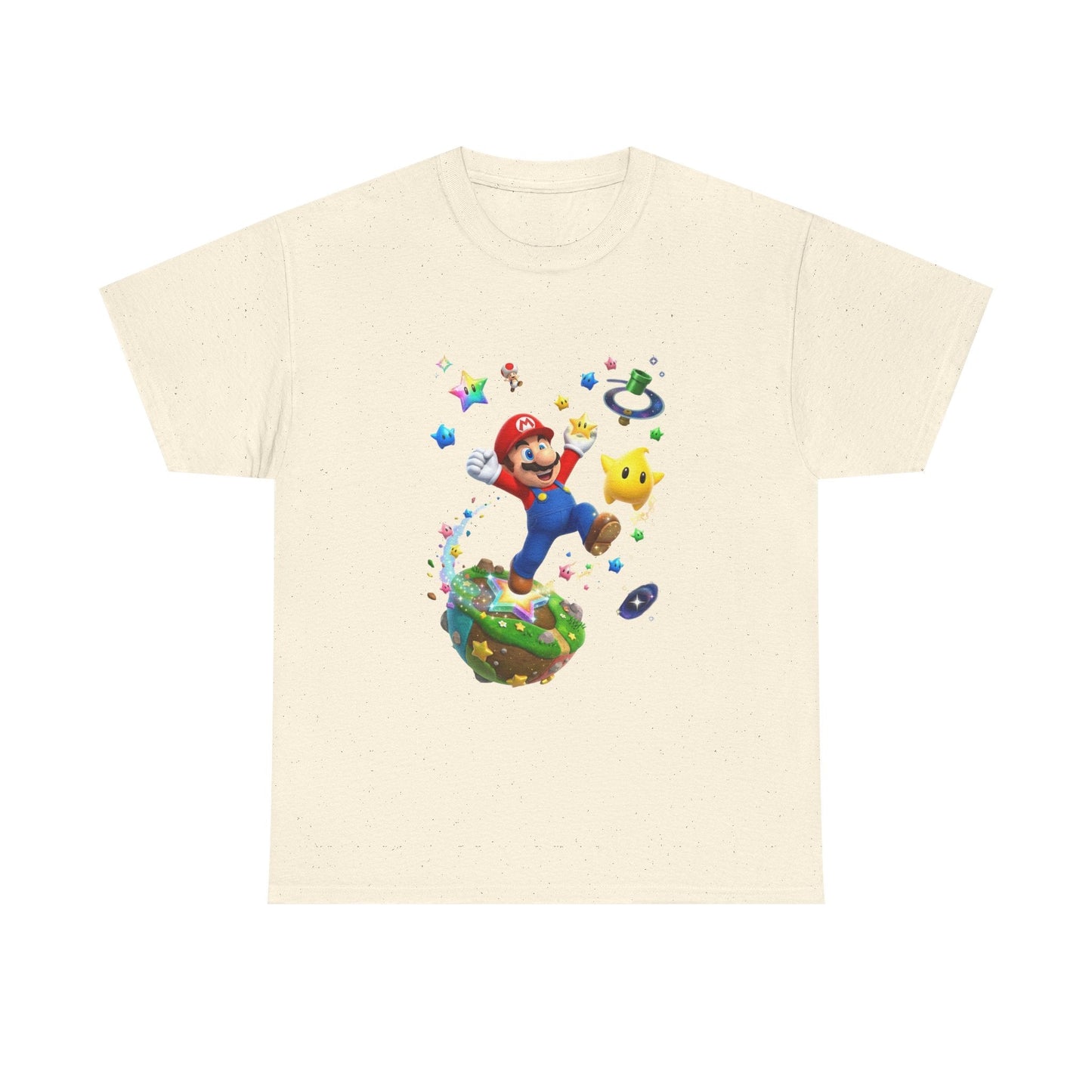 Mario Galaxy Graphic Tee — Mario Jumping with Luma Kids T‑Shirt Printify