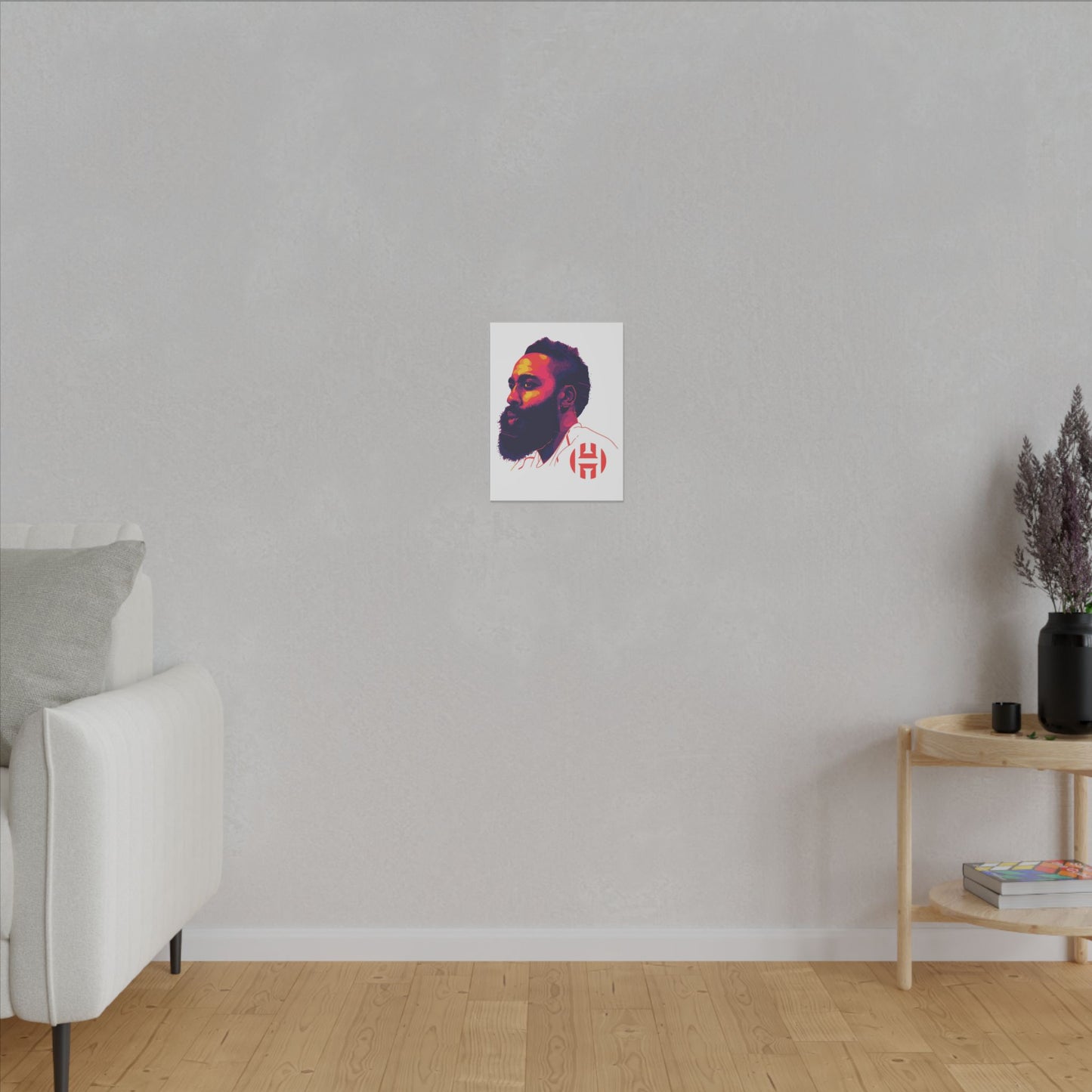 Stretched Matte Canvas Art - Vibrant Portrait of James Harden - CreativeRino