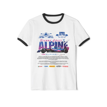 Pierre Gasly Alpine Ringer T-Shirt - Unisex Cotton Tee for Racing Fans - CreativeRino