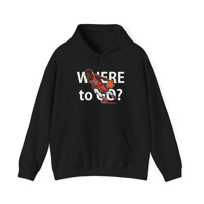 Basketball 'Where to Go?' Unisex Heavy Blend™ Hooded Sweatshirt - CreativeRino