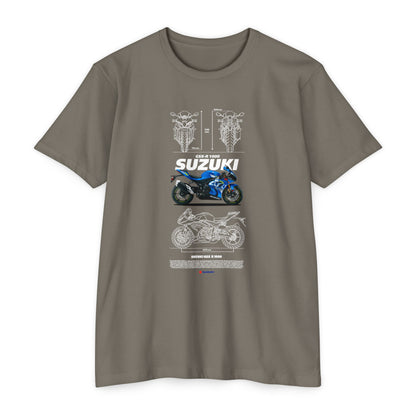 Suzuki GSX-R 1000 Motorcycle Graphic Tee - Unisex CVC Jersey T-shirt for Riders - CreativeRino