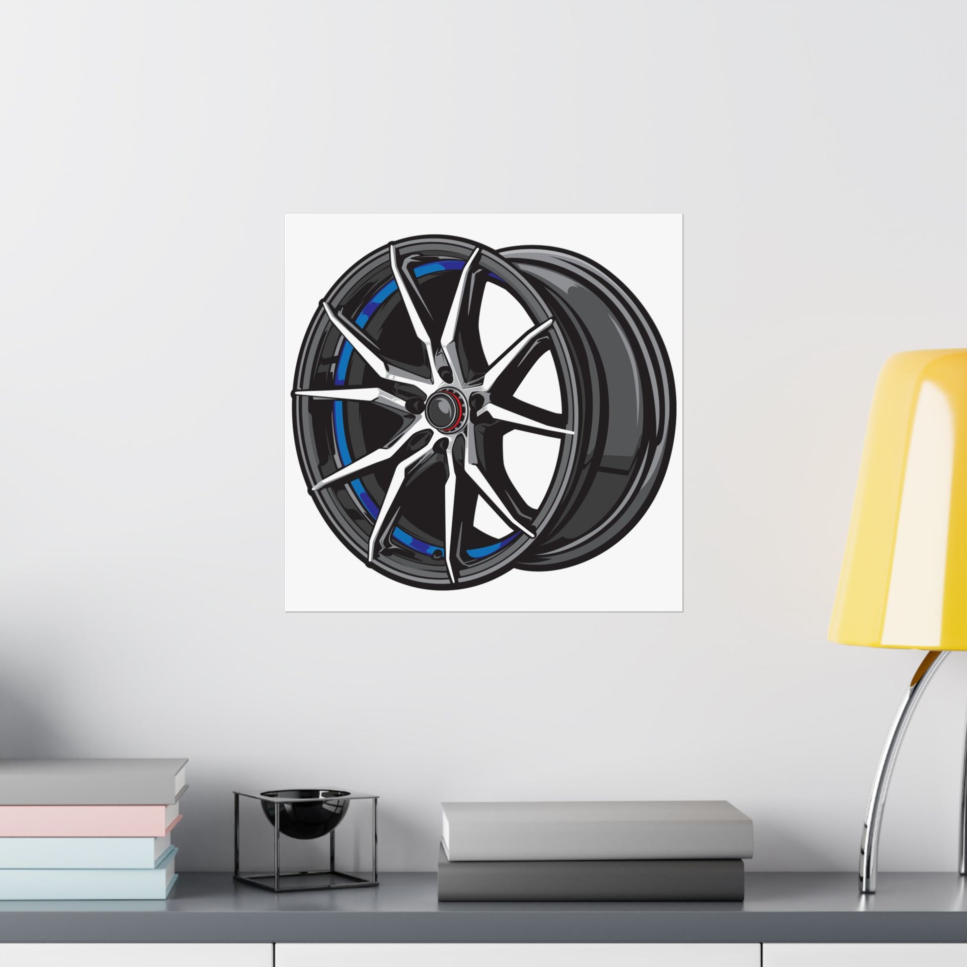 Car Enthusiast Matte Square Posters - Stylish Wheel Design for Auto Lovers - CreativeRino
