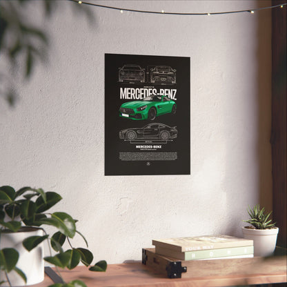 Mercedes-Benz AMG GT R Matte Vertical Poster - Automotive Art for Car Enthusiasts - CreativeRino