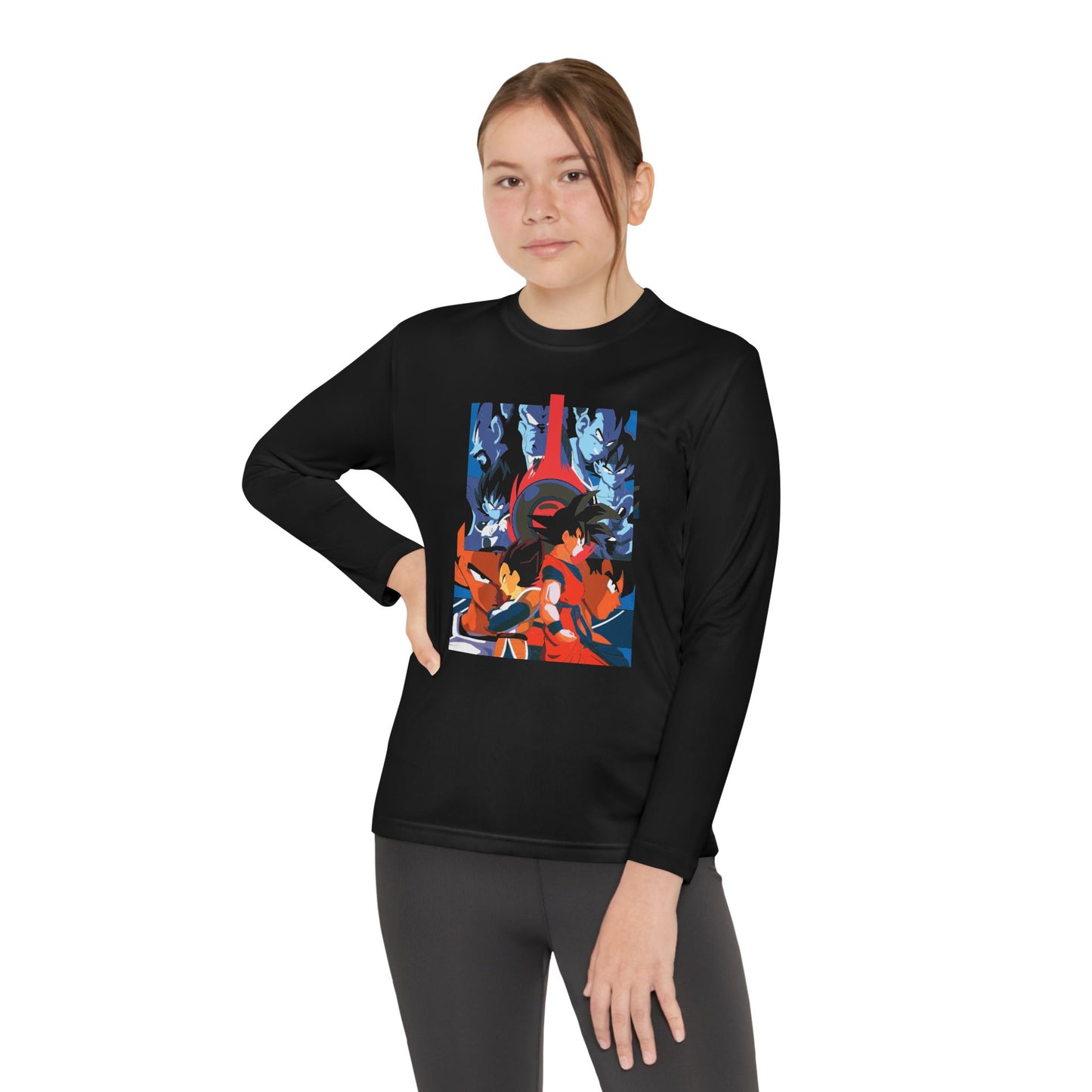 Anime Youth Long Sleeve Tee - Dragon Ball Graphic Design T-shirt for Active Kids - CreativeRino