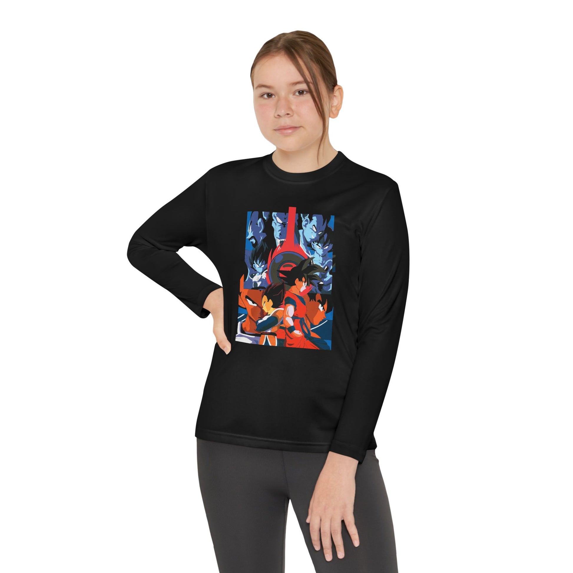 Anime Youth Long Sleeve Tee - Dragon Ball Graphic Design T-shirt for Active Kids - CreativeRino