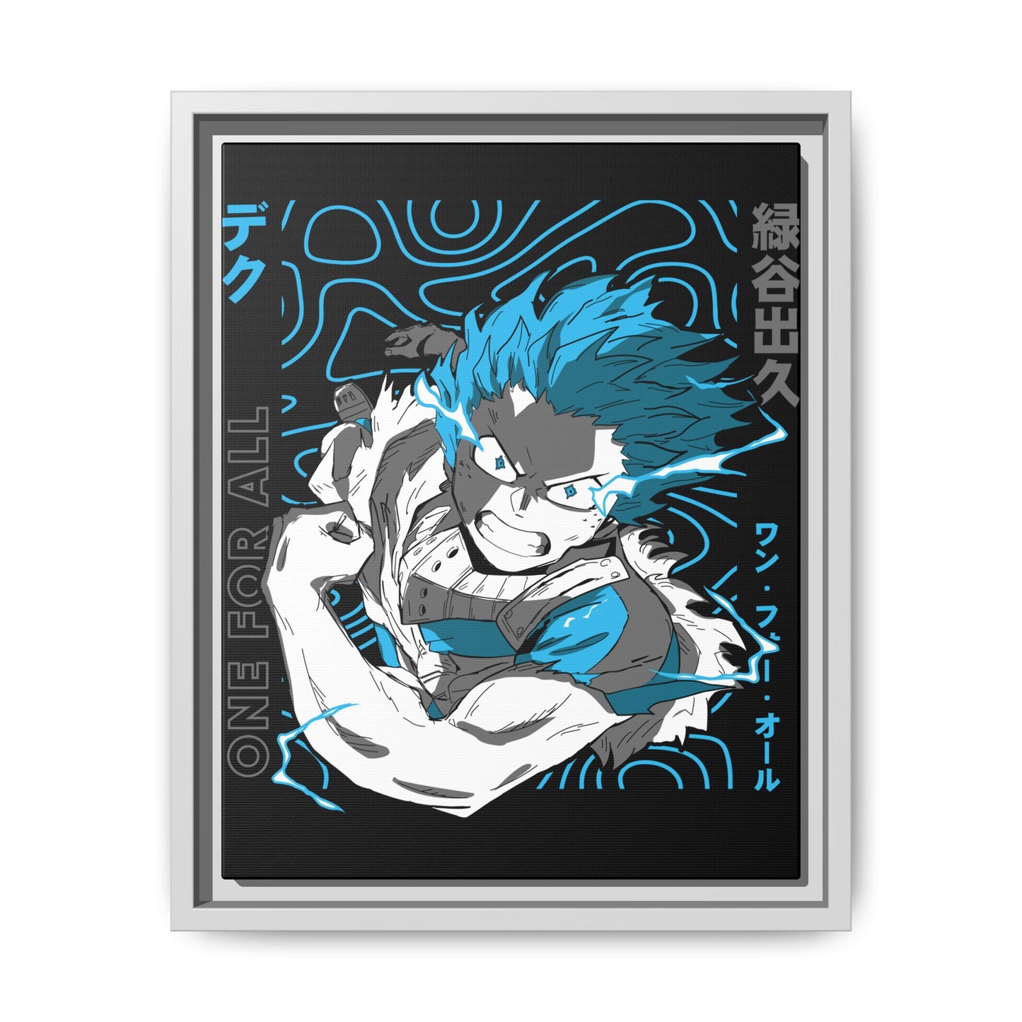Anime Wall Art Print - One For All My Hero Academia Framed Canvas - CreativeRino