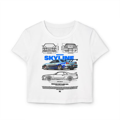 Nissan Skyline Graphic Baby Tee - Fast & Furious Car T-shirt - CreativeRino