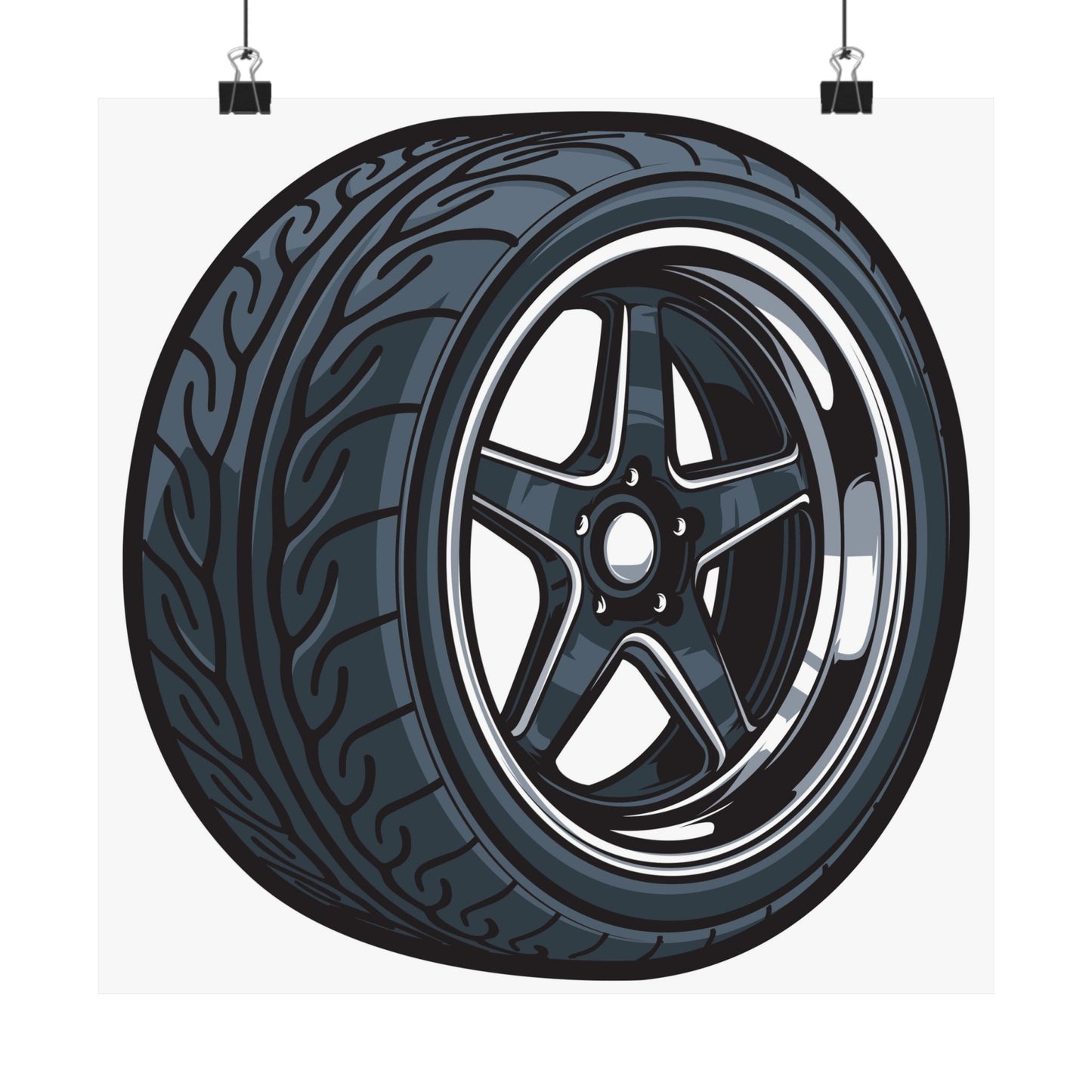 Sporty Tire Matte Square Poster - Perfect Poster for Car Lovers and Enthusiasts - CreativeRino