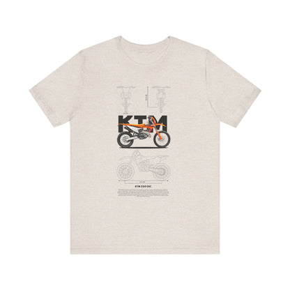 KTM 250 EXC Motorcycle Blueprint Unisex Jersey T-shirt - CreativeRino